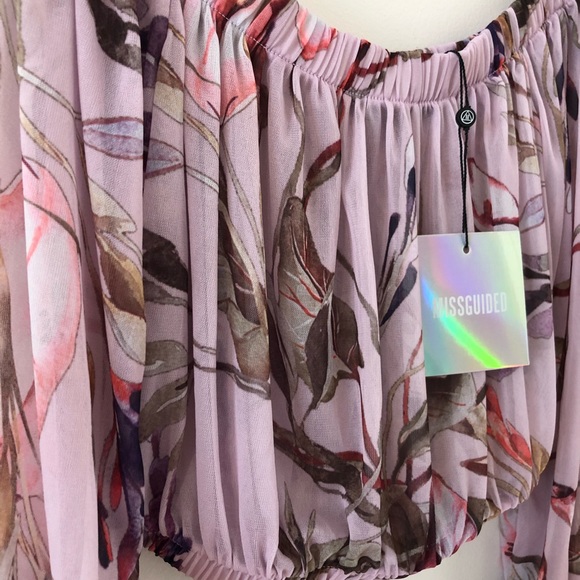 MISSGUIDED Floral Crop Top- NEW - Picture 3 of 3